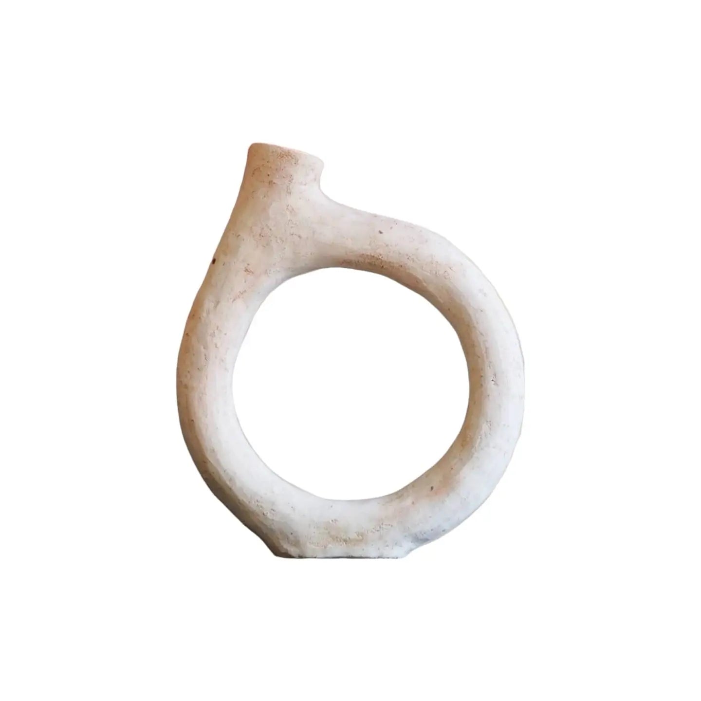 Handpicked Duo of Moroccan Unglazed Tamegroute Abstract Sculptures- Candlestick Holders