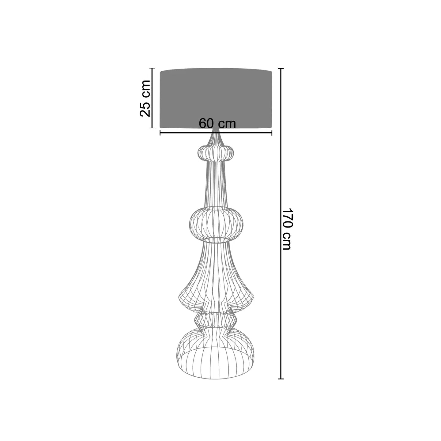 Pagoda - Brown Metal Column Floor Lamp