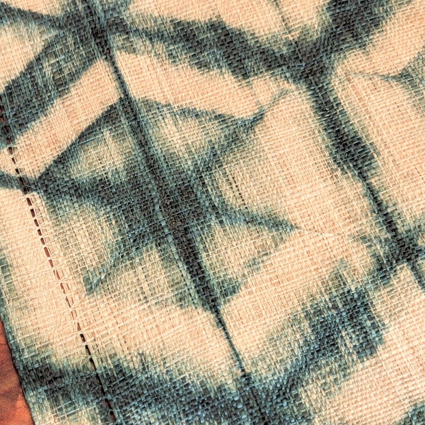 Raffia Shibori Placemat (Pair) - Turtle Pattern - Green