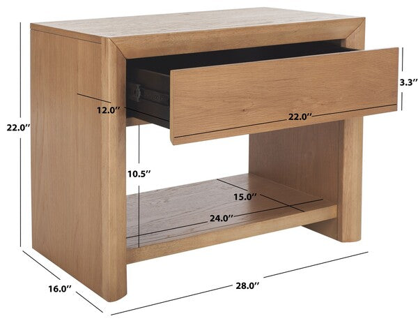 Darnell Wood 1 Drawer Nightstand