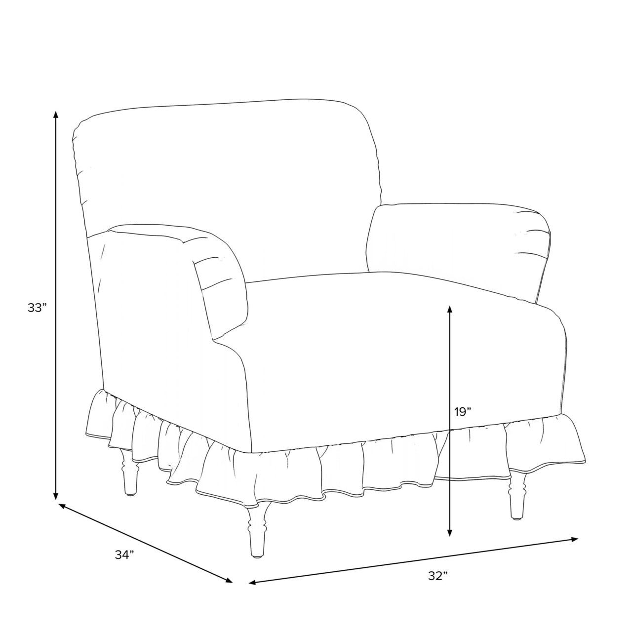 Elle Ruffle Slipcover Armchair