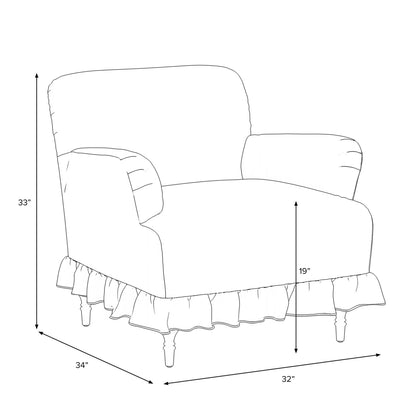 Elle Ruffle Slipcover Armchair