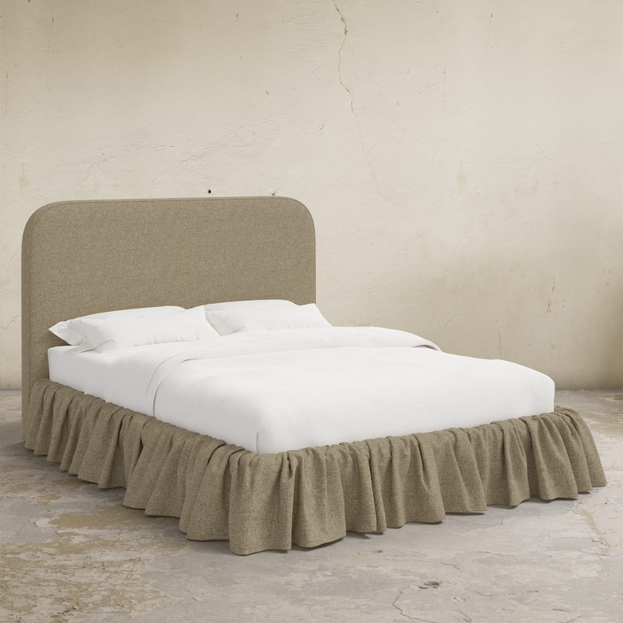 Mina Ruffle Platform Bed