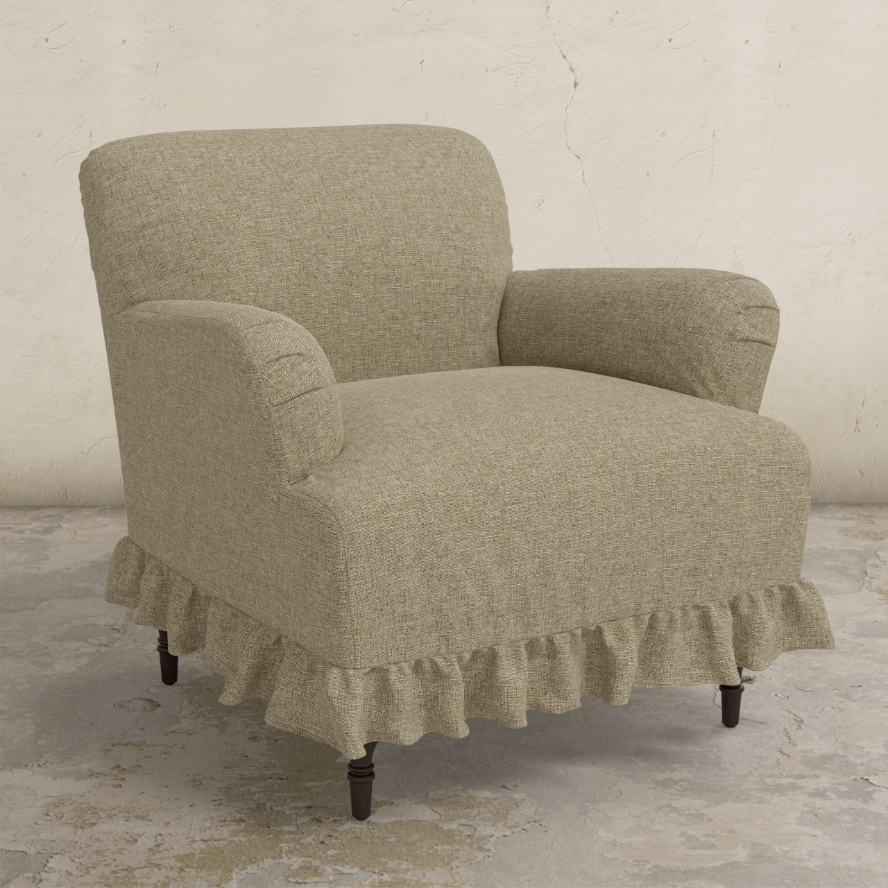 Elle Ruffle Slipcover Armchair