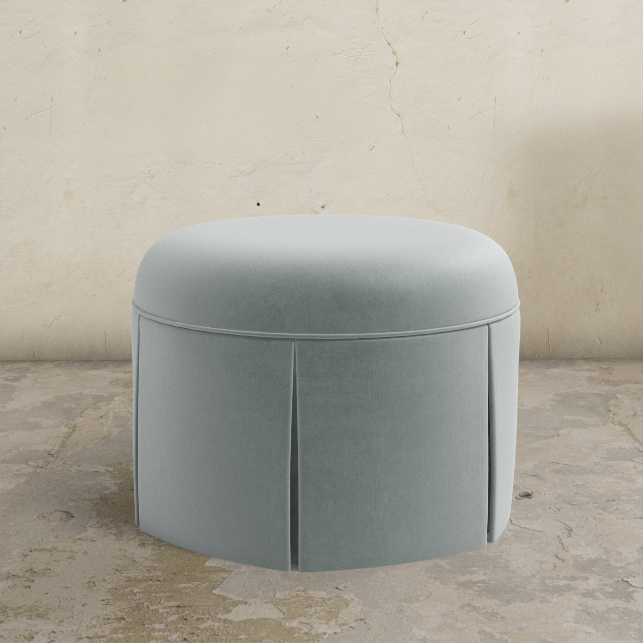 Ely Skirted Ottoman