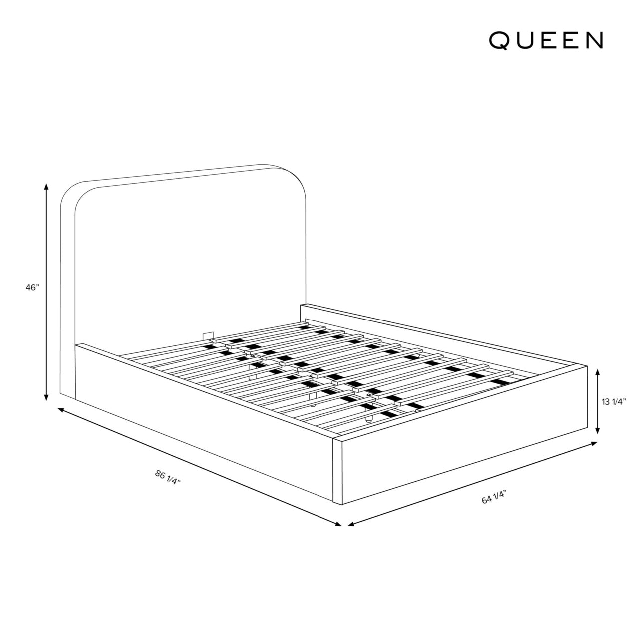 Thea 40" Wingback Platform Bed