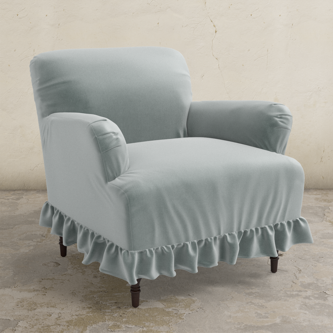 Elle Ruffle Slipcover Armchair