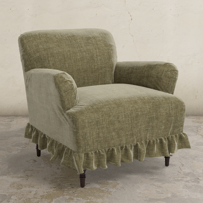 Elle Ruffle Slipcover Armchair