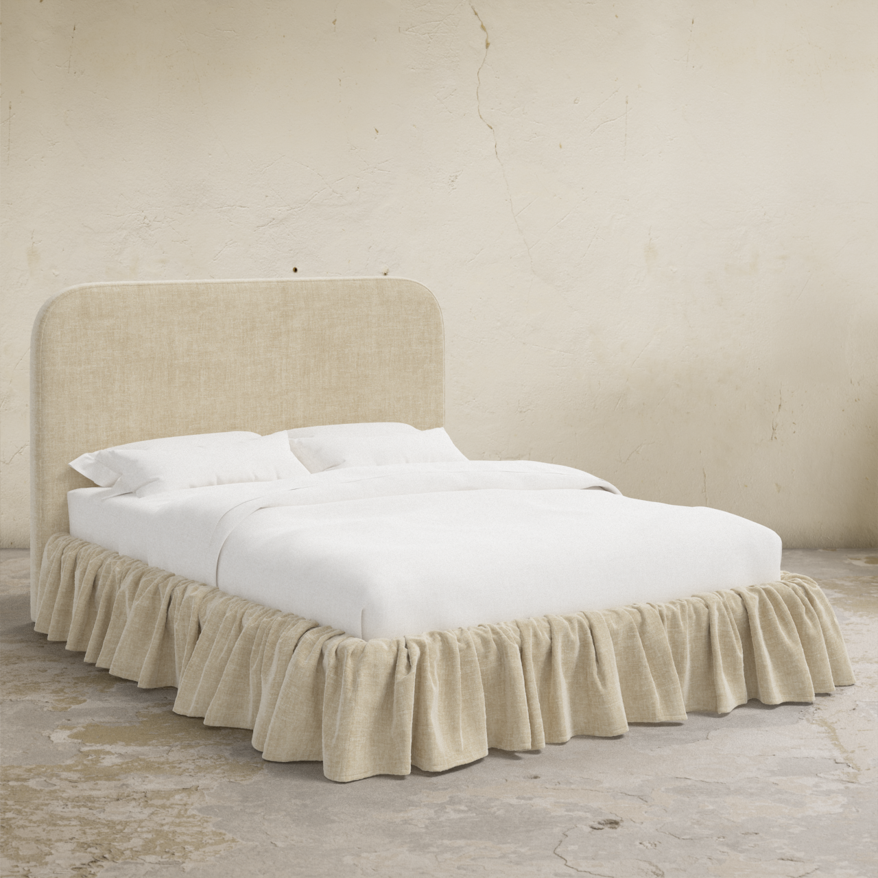 Mina Ruffle Platform Bed