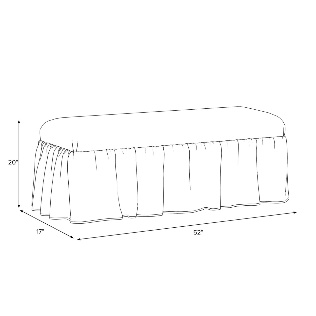 Nia Ruffle Dining Bench
