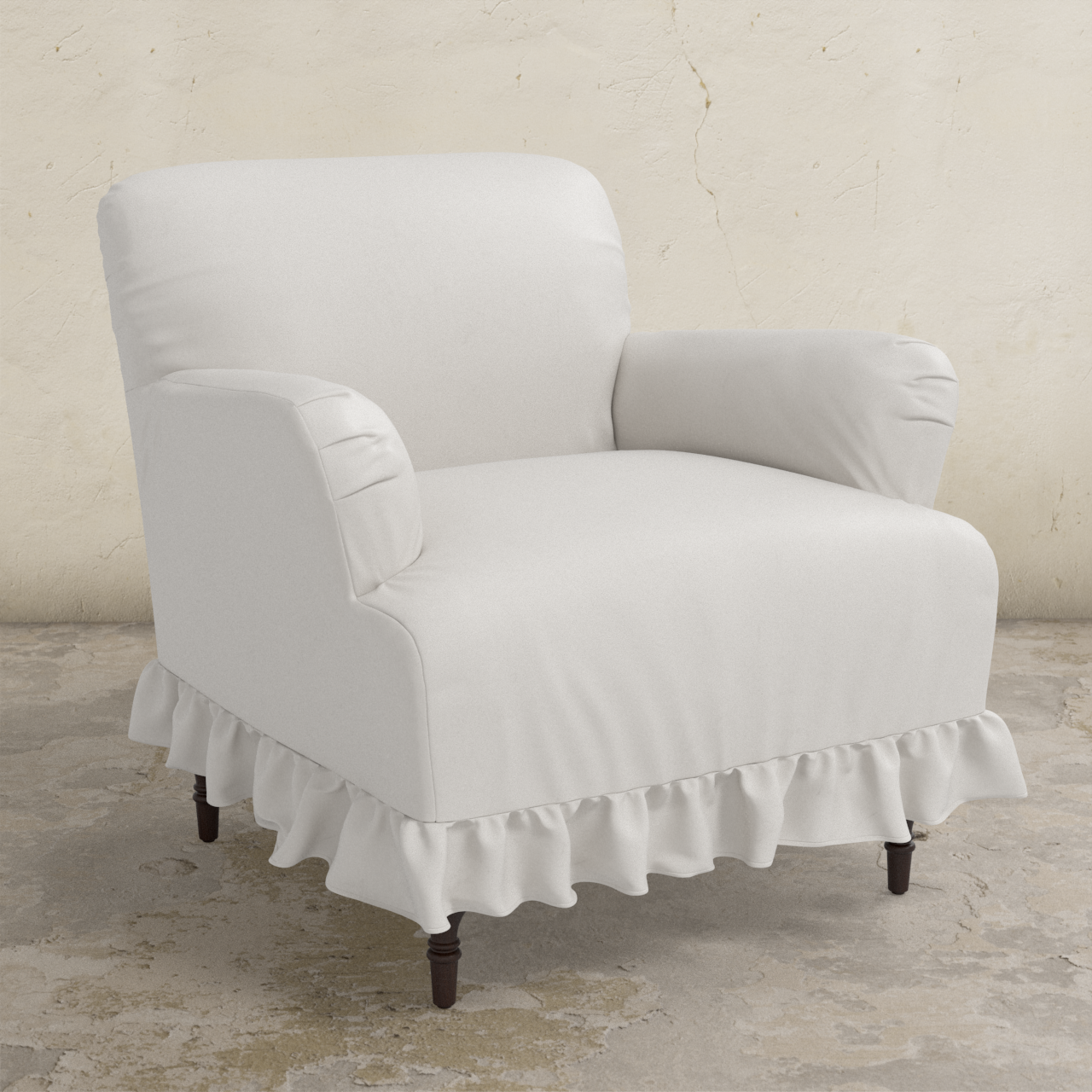 Elle Ruffle Slipcover Armchair
