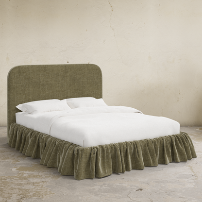 Mina Ruffle Platform Bed