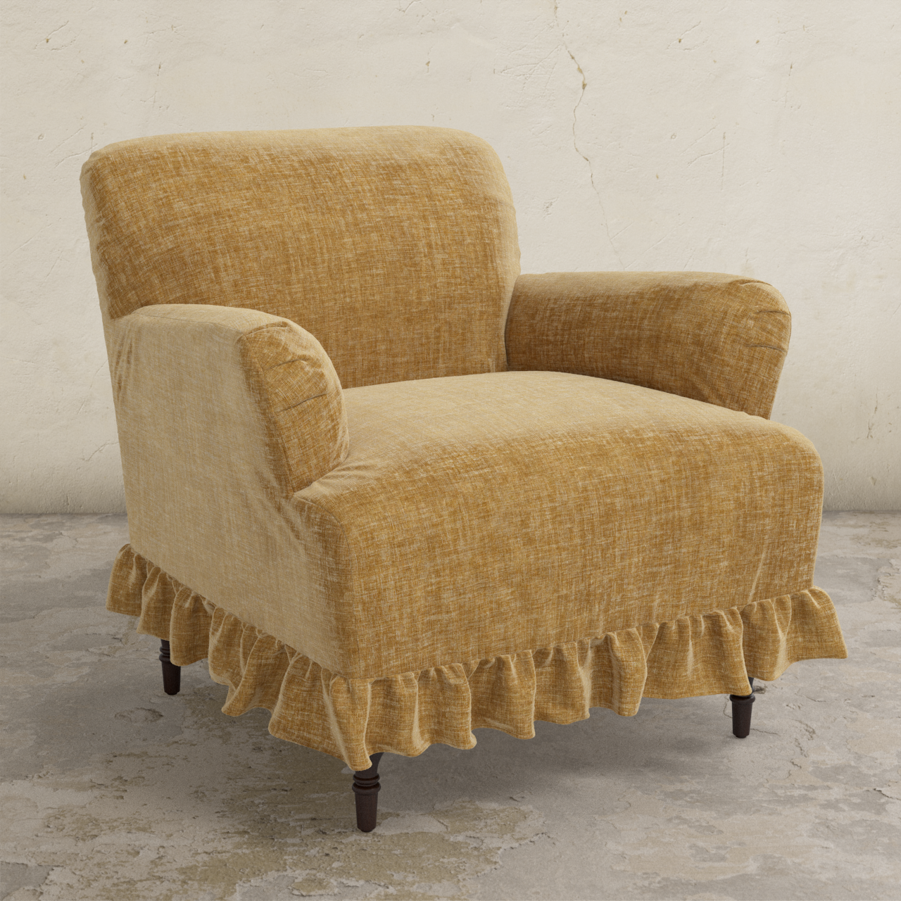 Elle Ruffle Slipcover Armchair