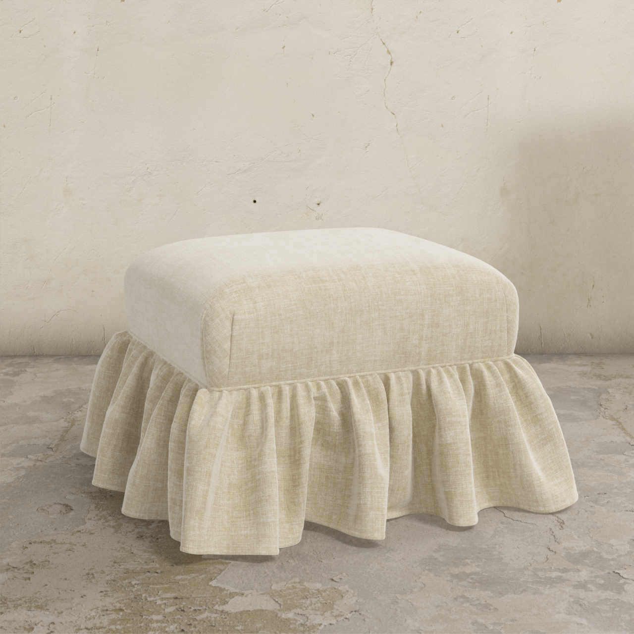Edith Ruffle Ottoman