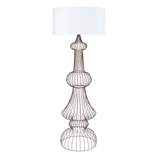 Pagoda - Brown Metal Column Floor Lamp
