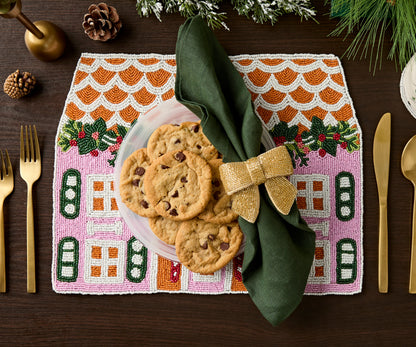 Gingerbread House Beaded Placemat