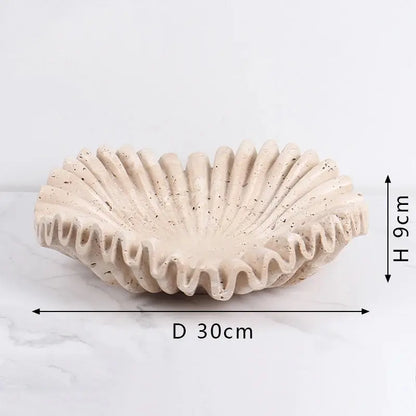 Scalloped Travertine Centerpiece