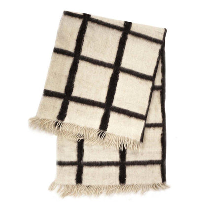 Momos Grid Blanket- Natural White & Black
