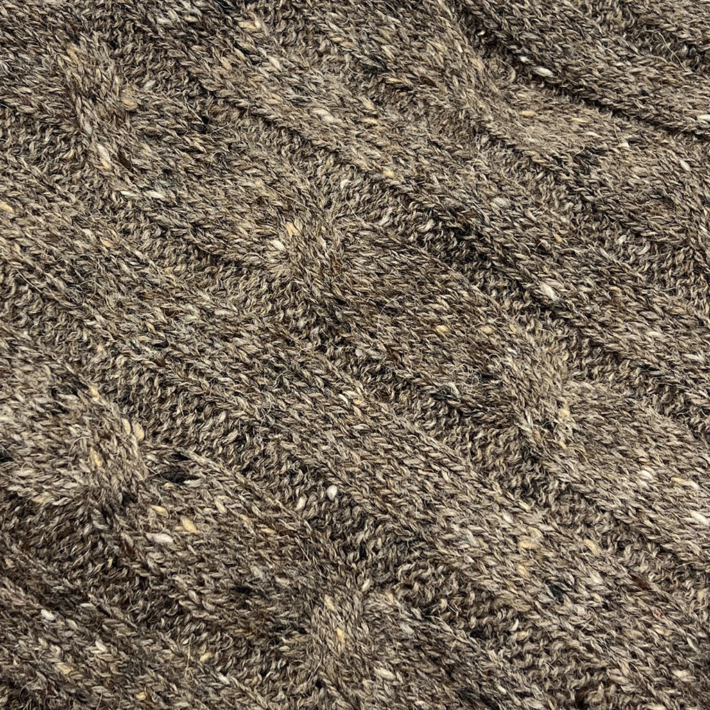Mocha Cable Knit Alpaca Throw Blanket
