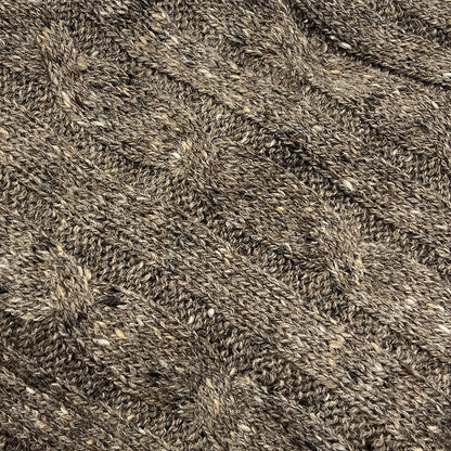 Mocha Cable Knit Alpaca Throw Blanket