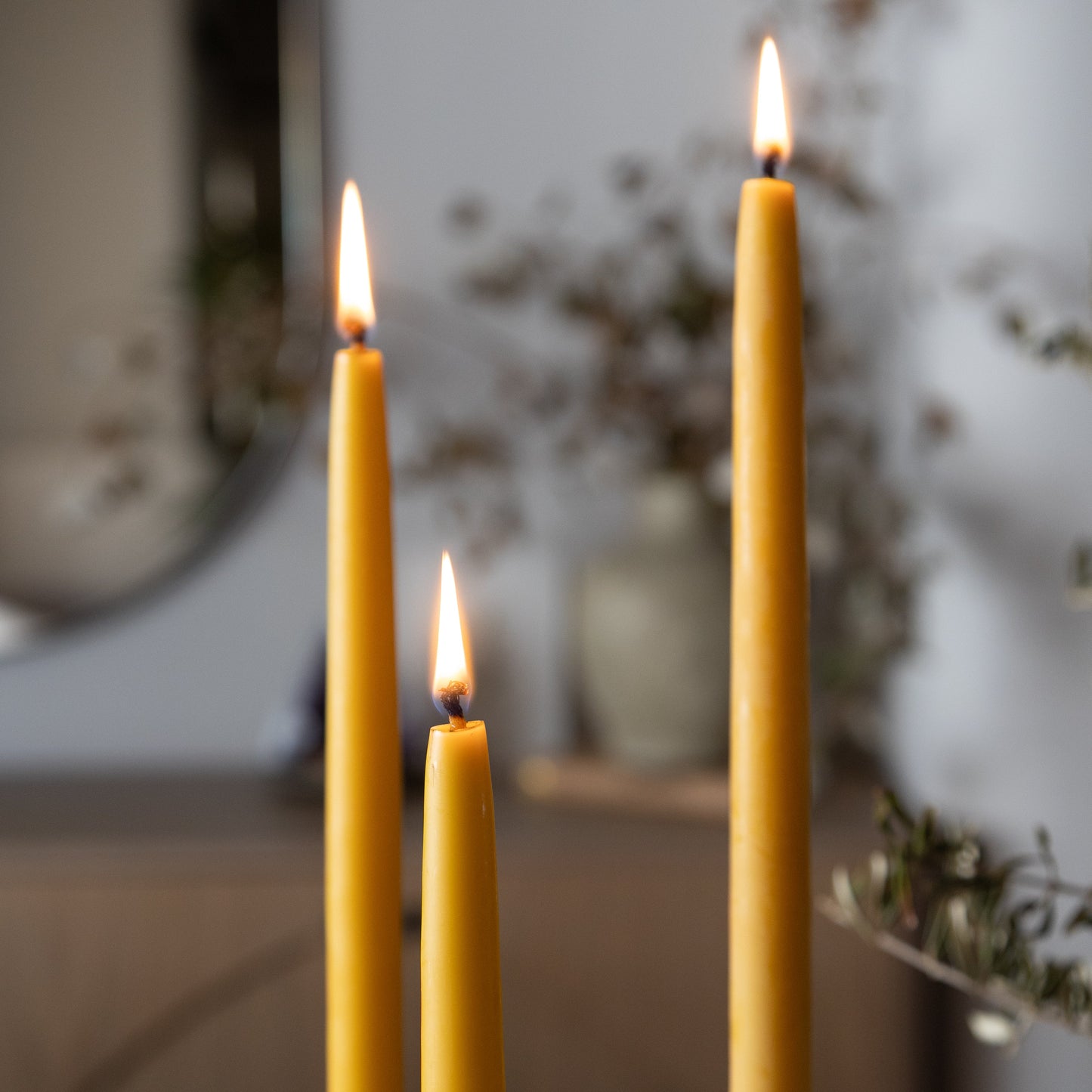 Melissa Taper Beeswax Candles - Set of 2