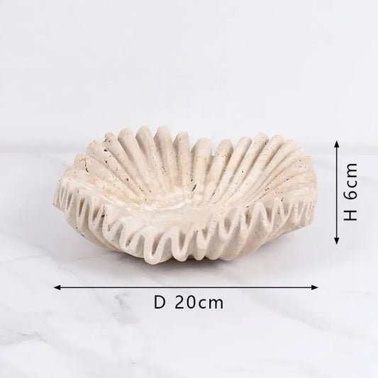 Scalloped Travertine Centerpiece