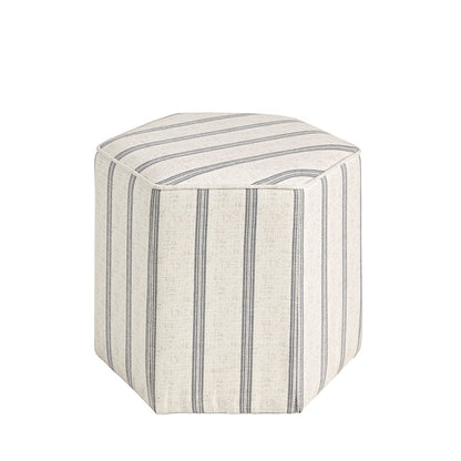 Hexagonal Striped Round Ottoman