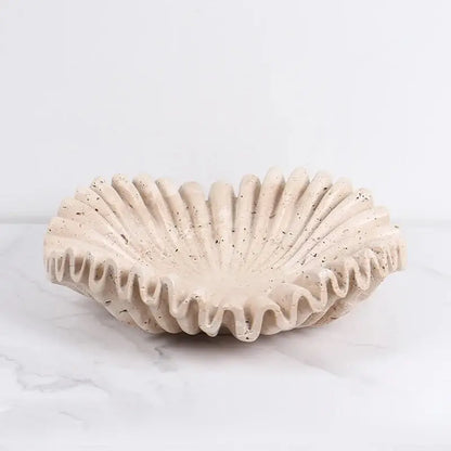 Scalloped Travertine Centerpiece