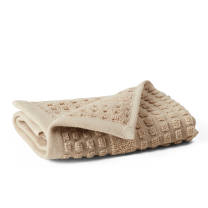 JUNA Check Washcloth, Sand