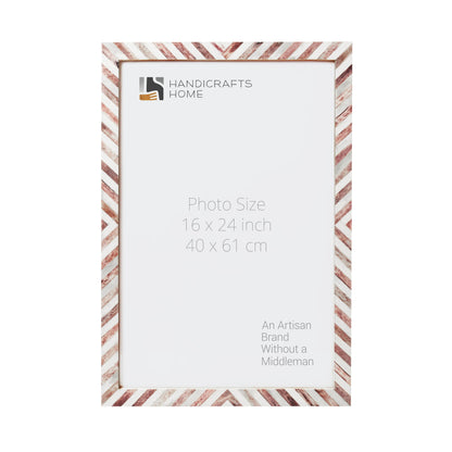 Poster Picture Frame Chevron Pattern in 5 Sizes, Brown