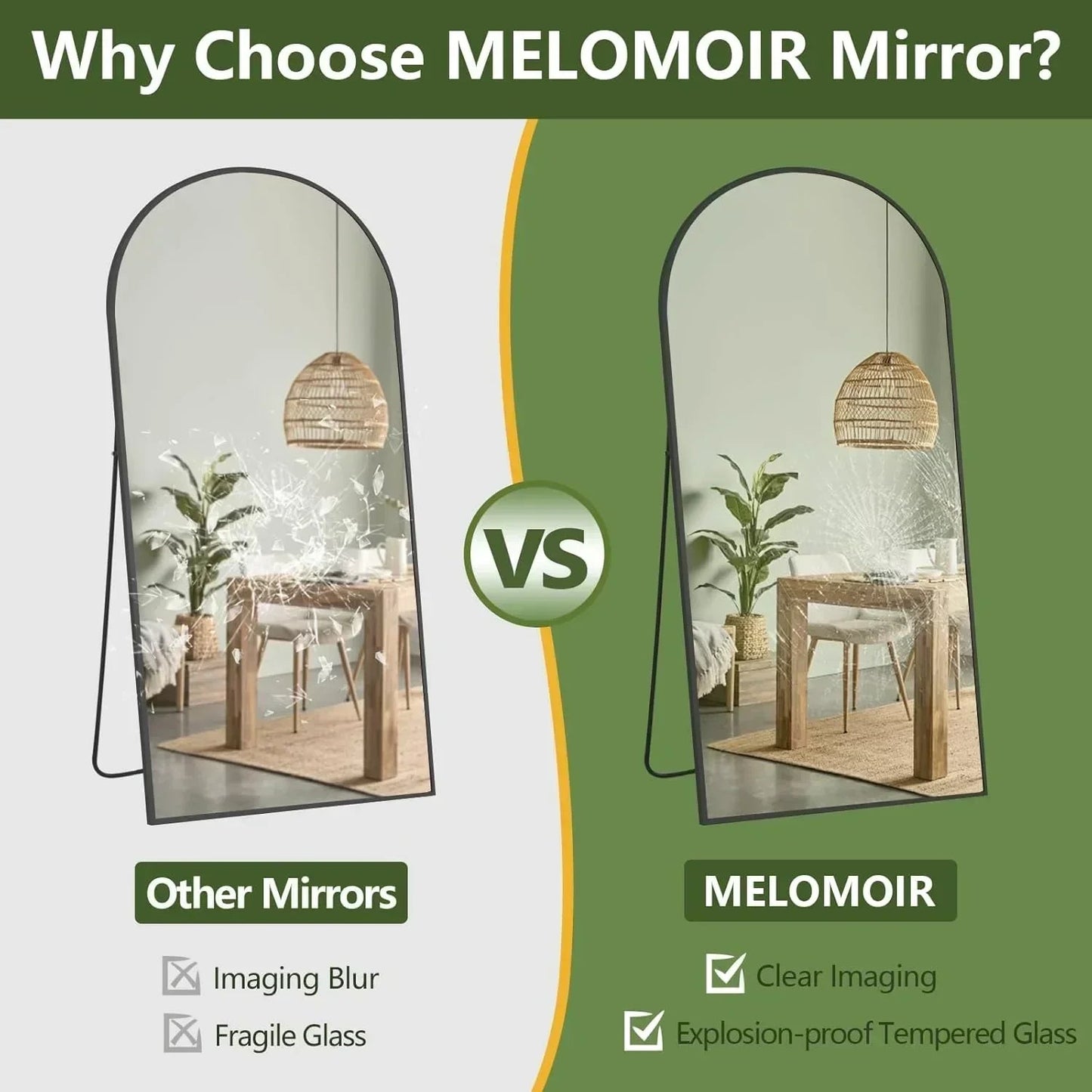 Oversized Arch Floor Mirror
