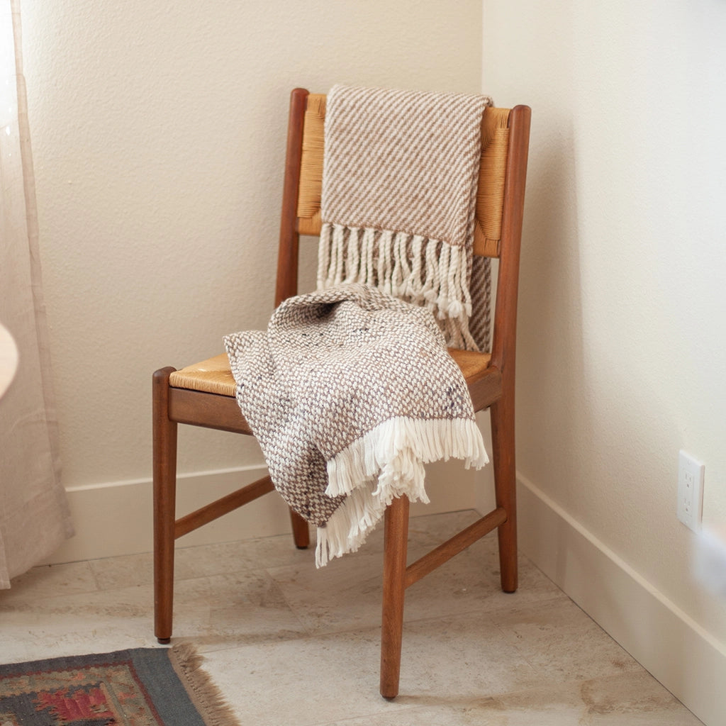 Chunky Camel Stripe Alpaca Throw Blanket
