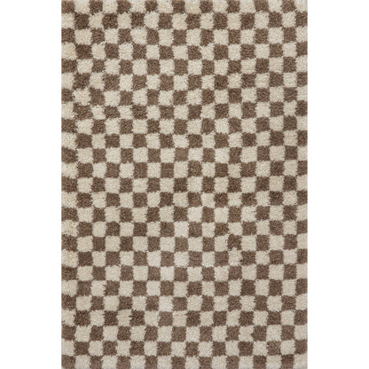 Adelaide Mid-Century Checkered Shag Area Rug