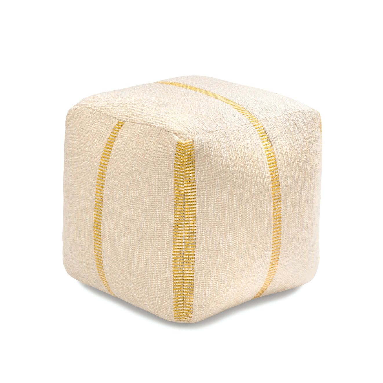 Waterbury Pouf - Beige Honey Mustard