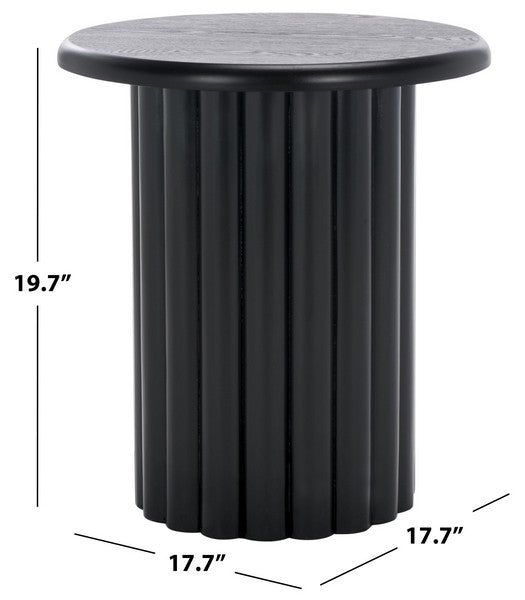 Monka Round End Table - Black