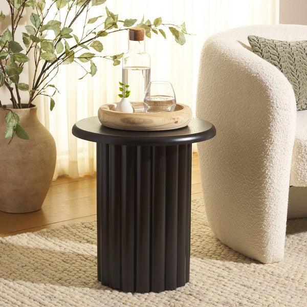 Monka Round End Table - Black