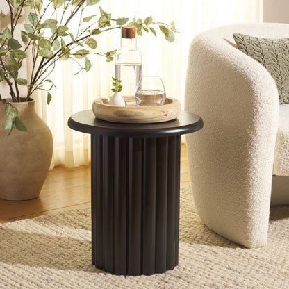 Monka Round End Table - Black