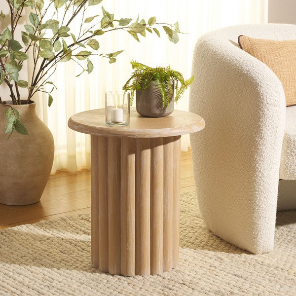Monka Round End Table - Natural