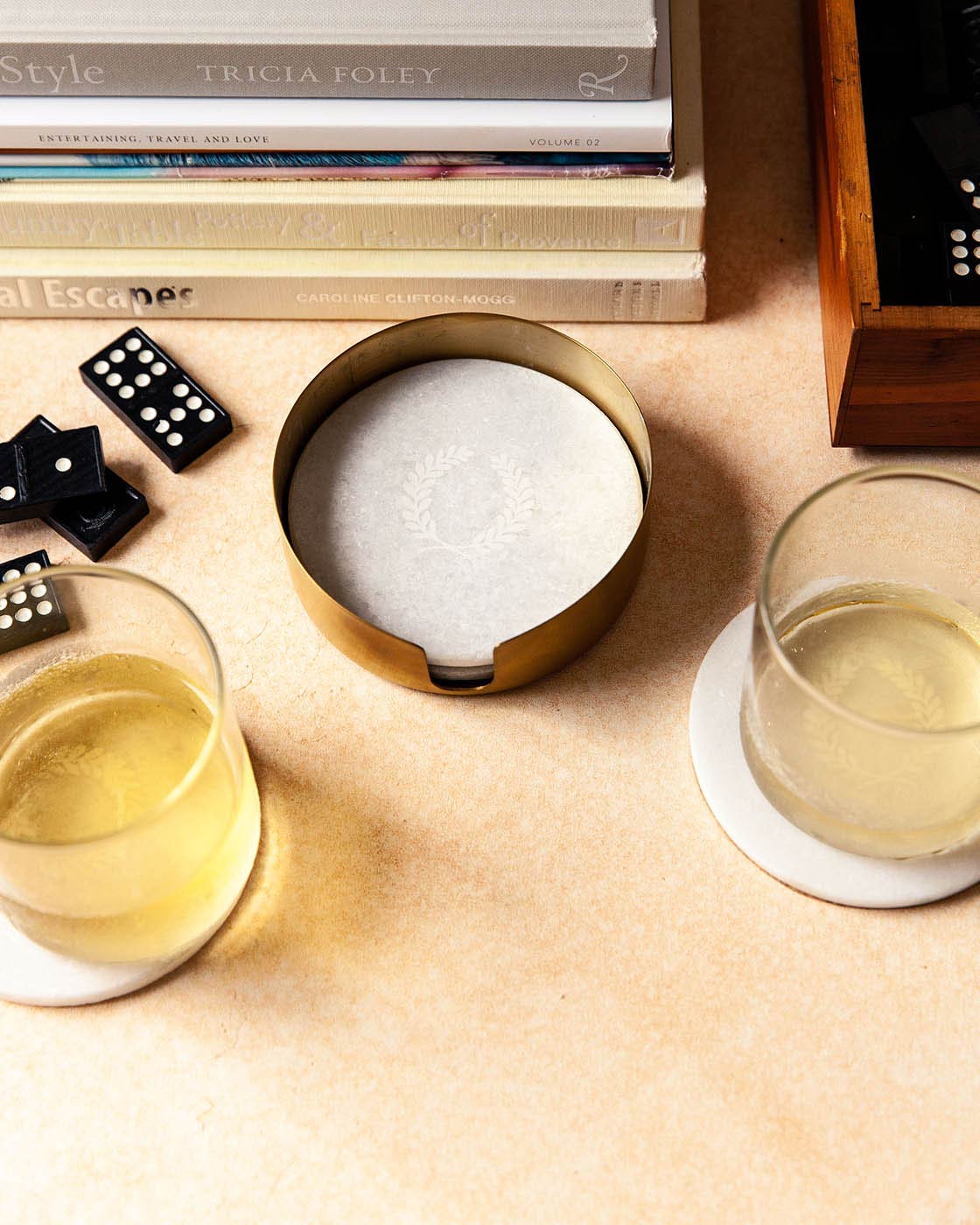 Marble Laurel Coasters