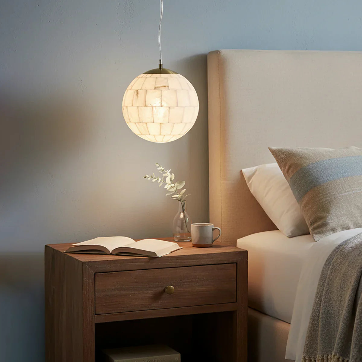 Alabaster Ball Pendant Light
