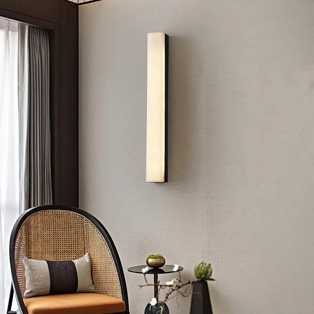 Alabaster Emerson Brass Wall Lamp