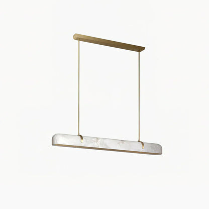 Alabaster Linear Brass Chandelier
