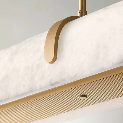 Alabaster Linear Brass Chandelier