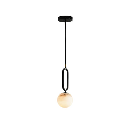 Alabaster Oval Ring Pendant Lamp