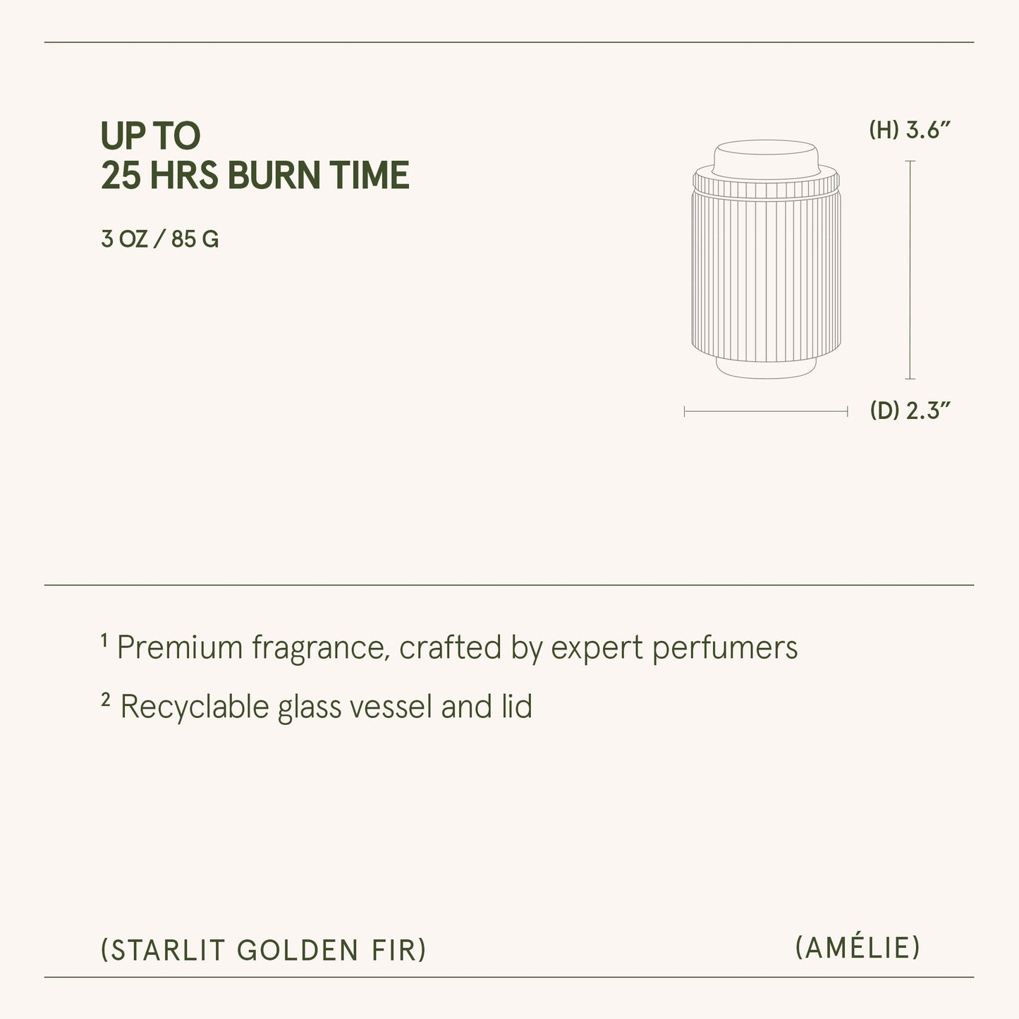 Amélie – Starlit Golden Fir 3oz Candle
