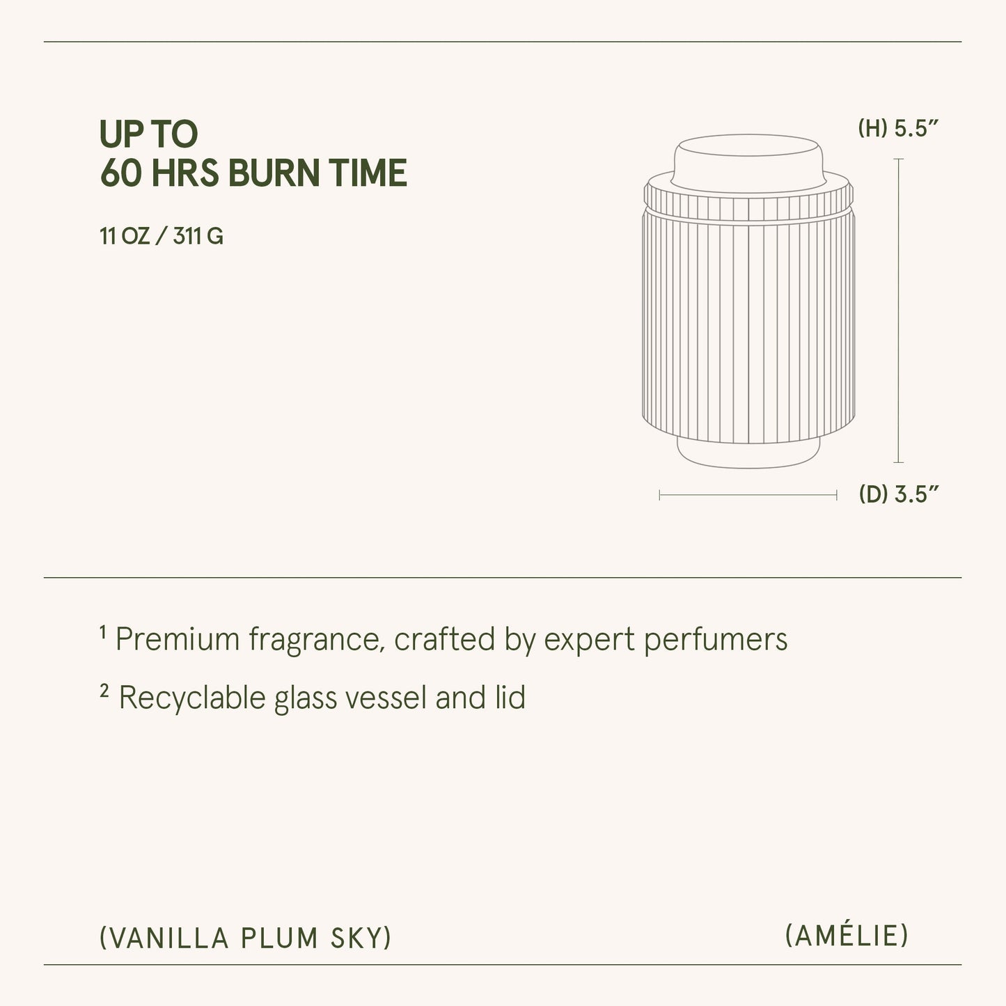 Amélie – Vanilla Plum Sky 11oz Candle