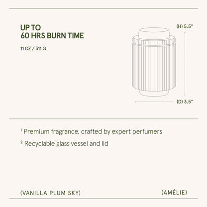 Amélie – Vanilla Plum Sky 11oz Candle