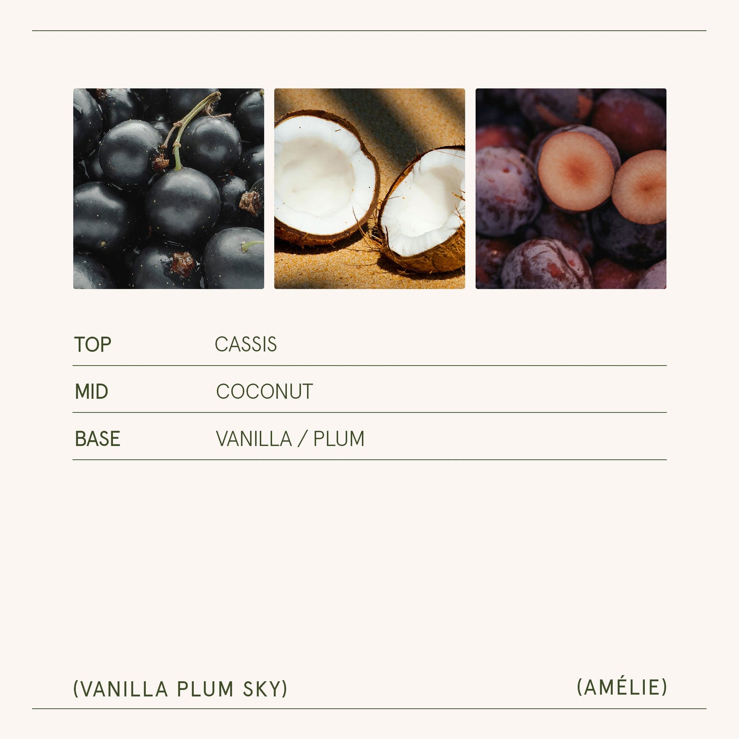 Amélie – Vanilla Plum Sky 3oz Candle