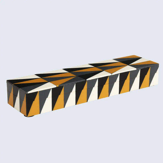 Puzzle Guild Pattern Decorative Storage Box, Resin Inlay in 7 Sizes, Multicolor
