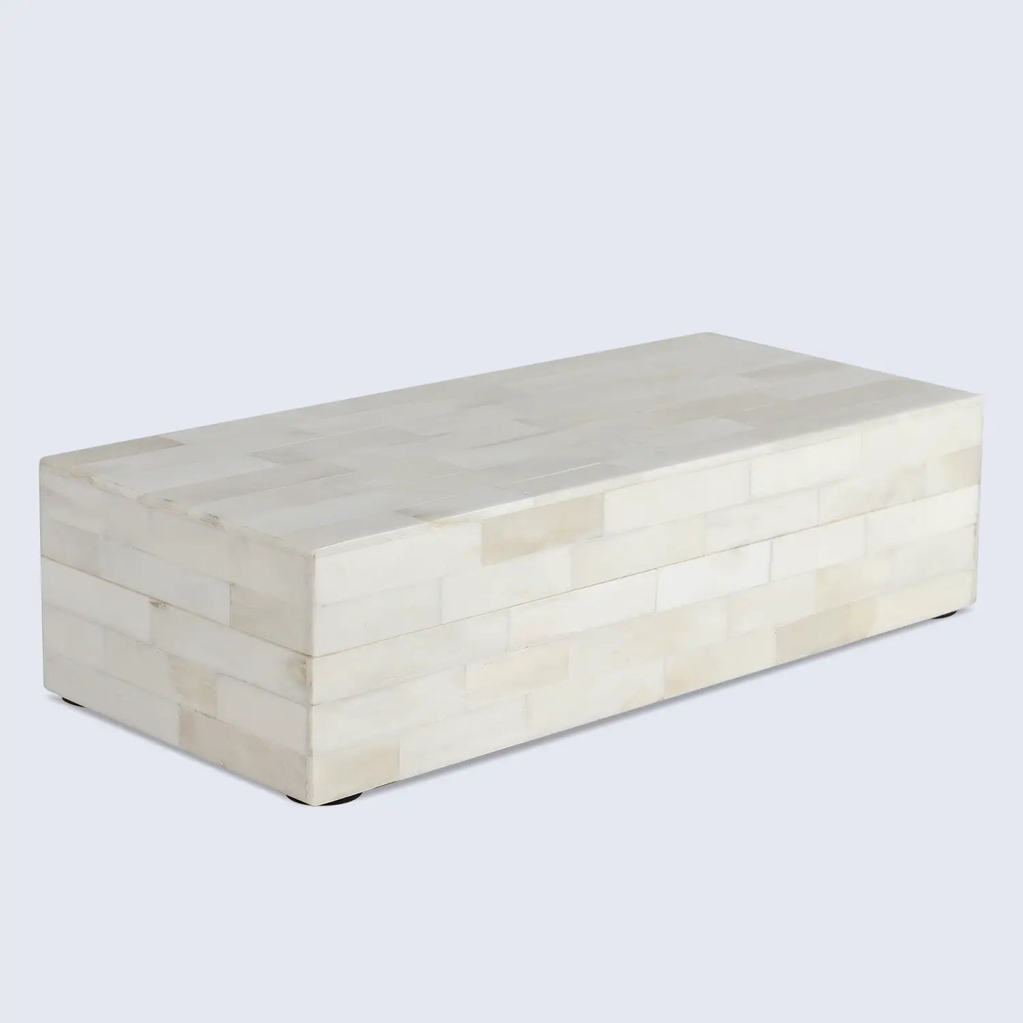 Plain Decorative Storage Box, Bone Inlay in 8 Sizes, White